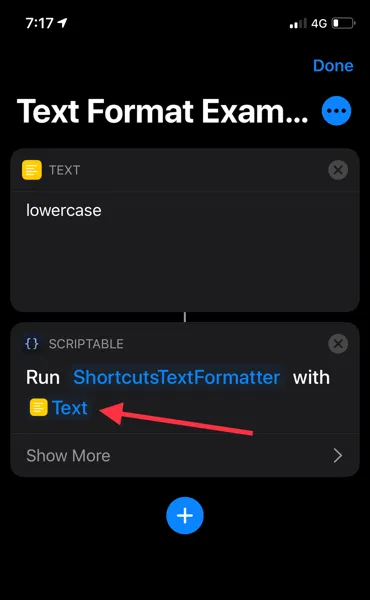 Scriptable Shortcut parameter