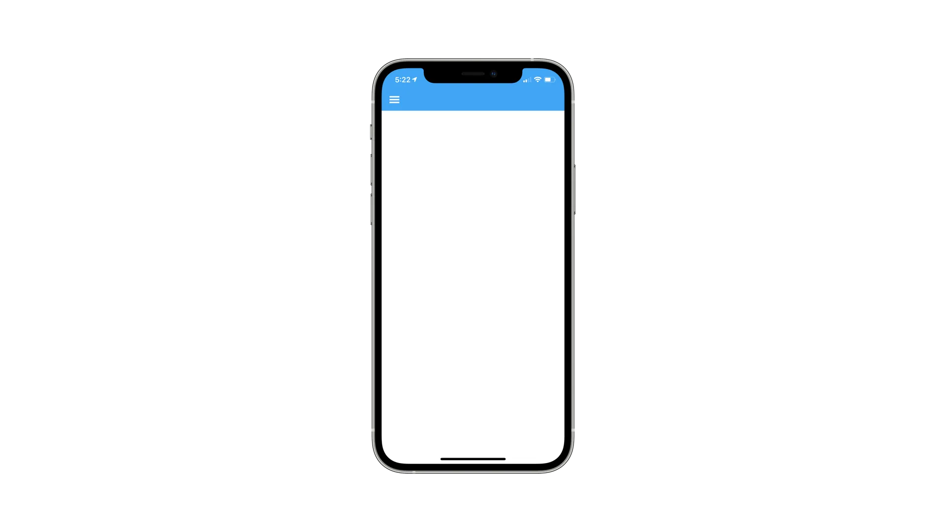 Image of empty white mobile application